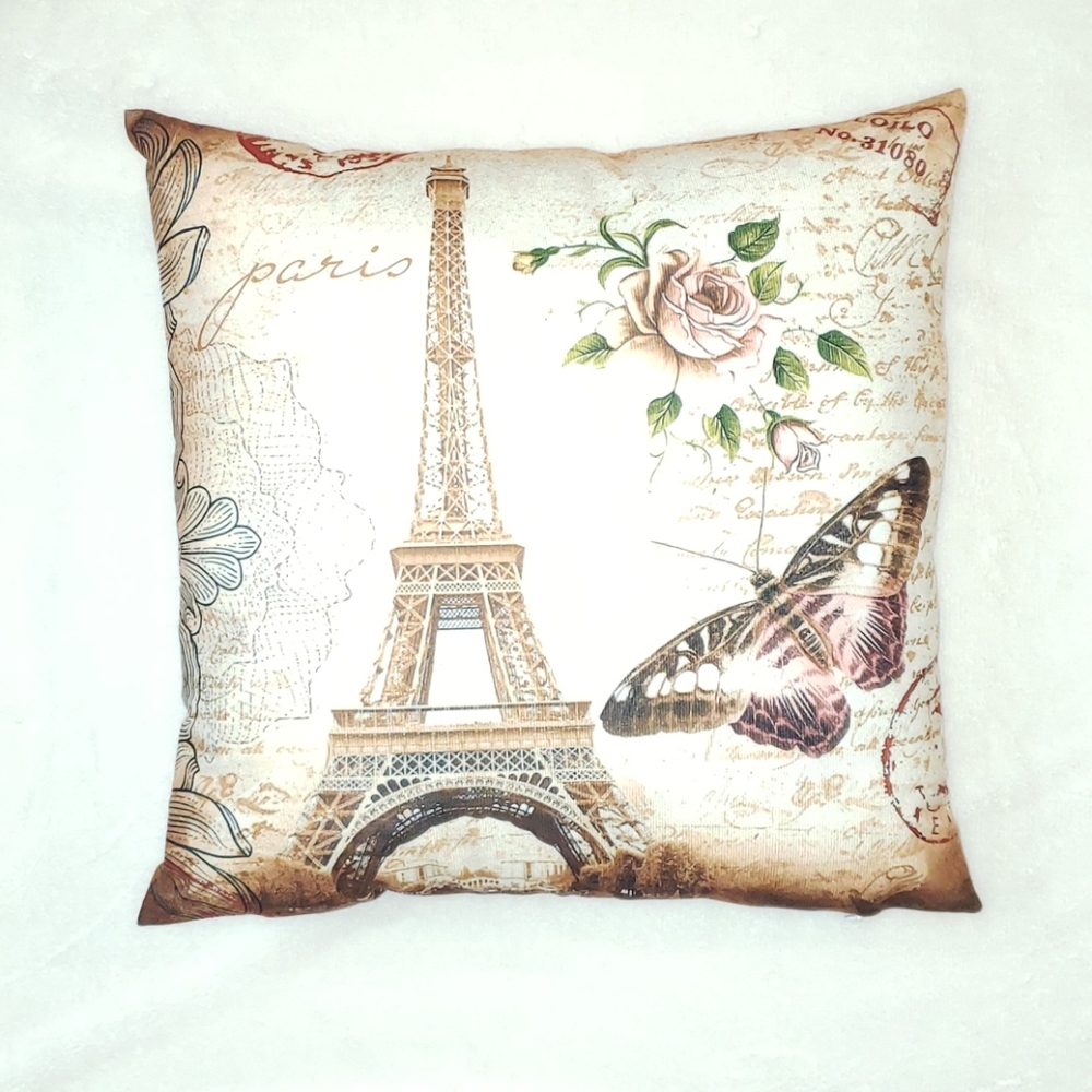 3/$35 Accent pillow cover Paris theme - Picture 4 of 5